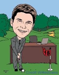 Golfer Banker Caricature